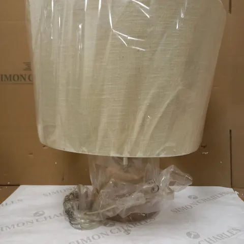 DAR LIGHTING GROUP KAO 1LT TABLE LAMP - WOOD & GLASS FINISH, CREAM SHADE