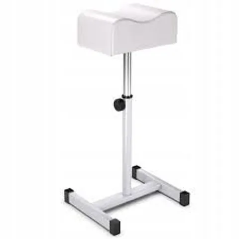 BOXED COSTWAY PEDICURE MANICURE FOOTREST ADJUSTABLE SEAT HEIGHT NAIL FOOT STAND W/ SOFT CUSHION - WHITE