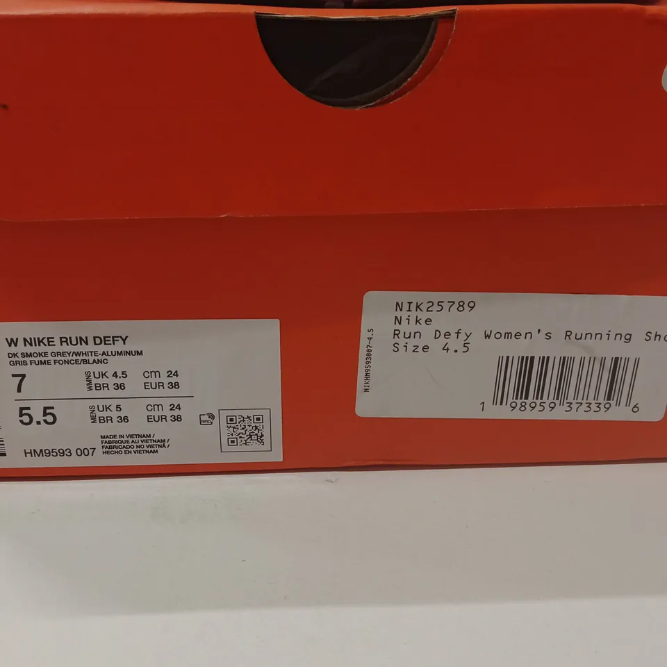 NIKE RUN DEFY WOMEN'S RUNNING SHOES – UK 4.5 (US 7, EU 38) - BOXED