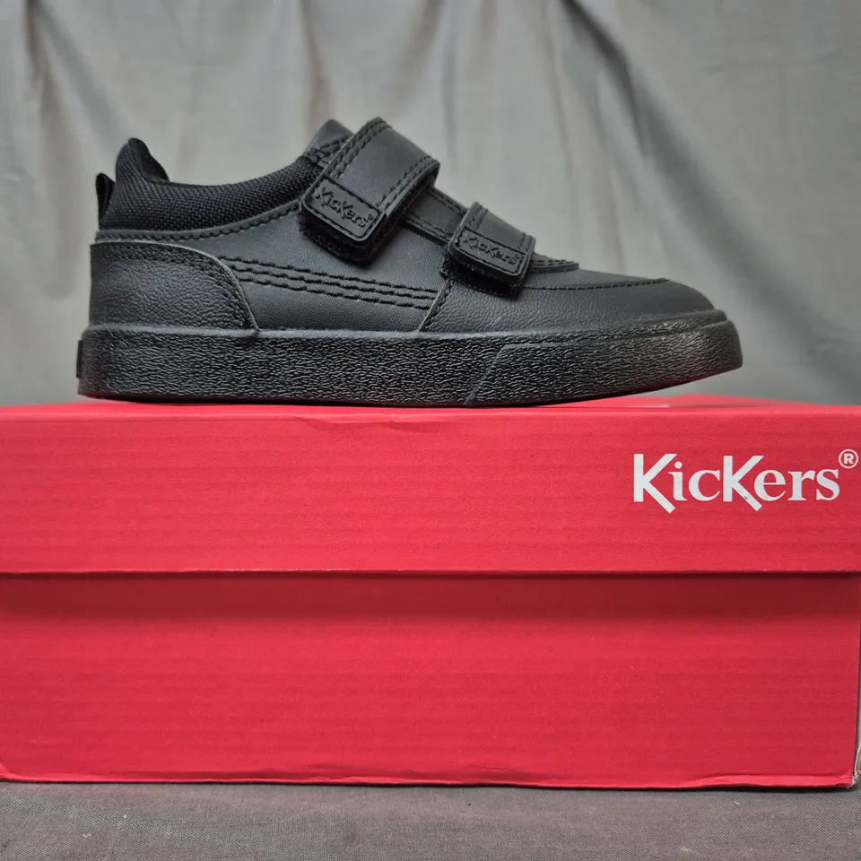 BOXED PAIR OF KICKERS SHOES IN BLACK EU SIZE 27