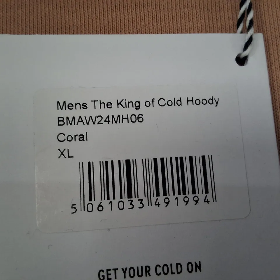 BOX CONTAINING APPROXIMATELY 12 MEN'S THE KING OF COLD HOODY – CORAL, XL
