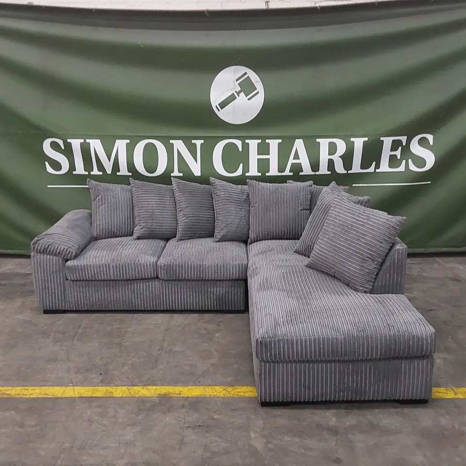 AMALFI RIGHT HAND SCATTER BACK FABRIC CORNER CHAISE SOFA - CHARCOAL  RRP £999