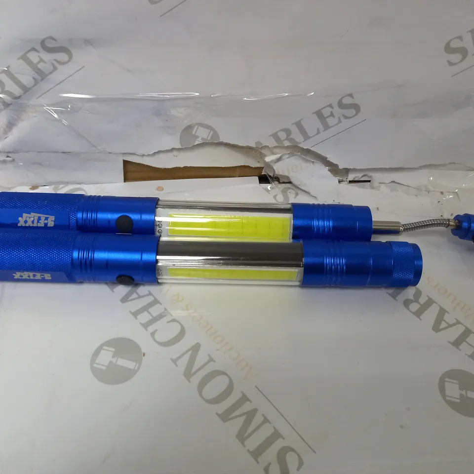 SFIXX SET OF 2 TELESCOPIC MAGNETIC TORCHES WITH 185 LUMEN SIDE BAR LIGHT