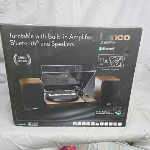 LENCO LS-600WA TURNTABLE WITH BUILT-IN AMPLIFIER, BLUETOOTH & SPEAKERS – BOXED