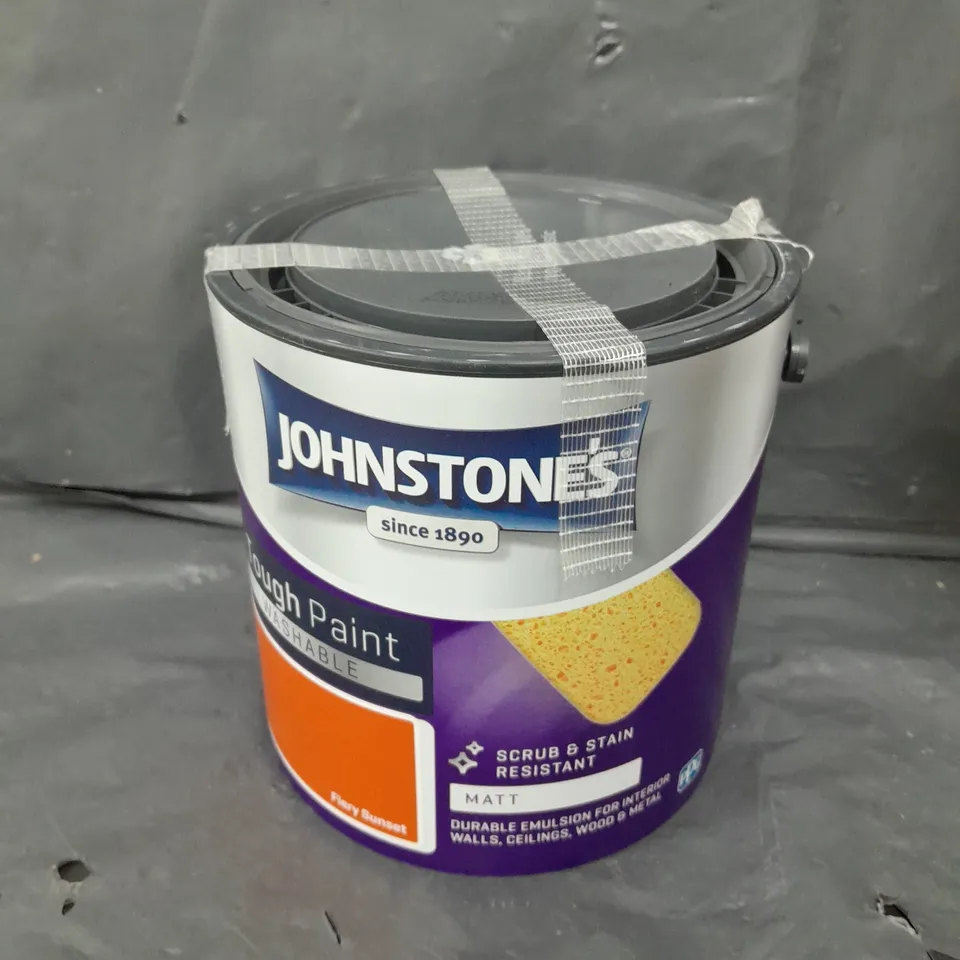 SEALED JOHNSTONE'S WASHABLE TOUGH MATT PAINT - 2.5L - FIERY SUNSET 