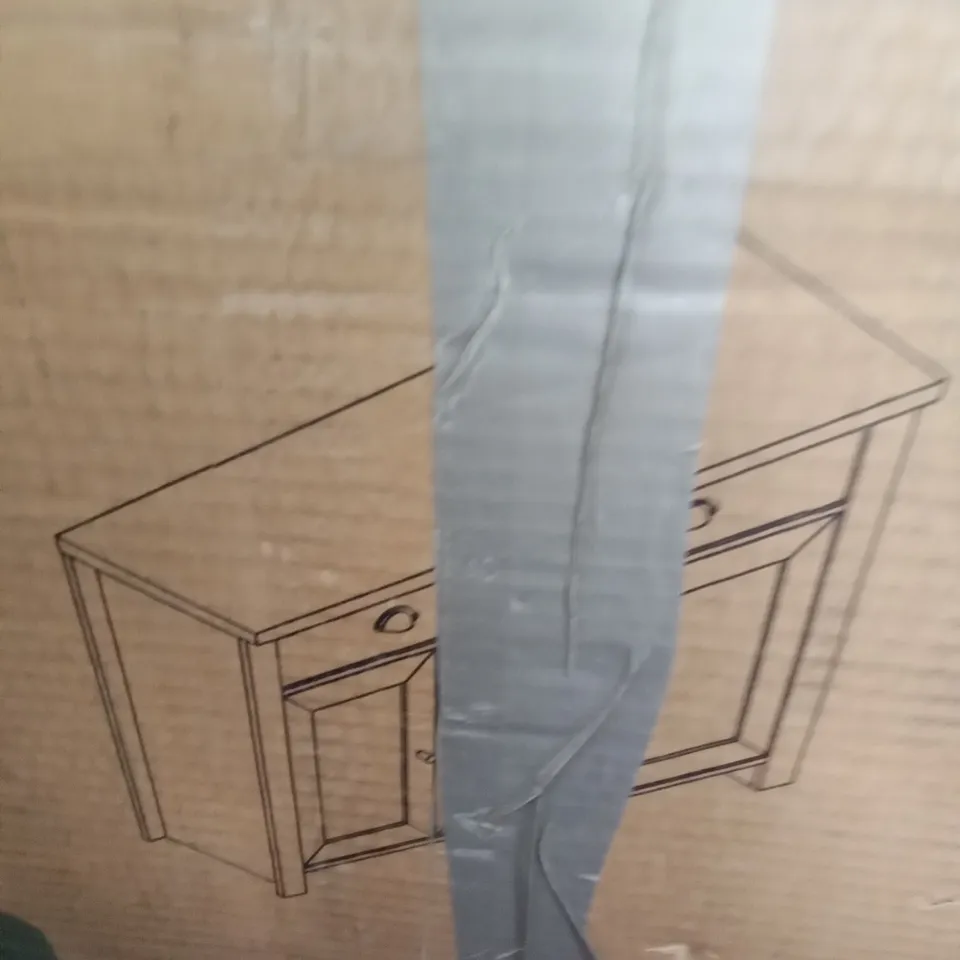 BOXED HIGHGATE 3 DOOR 2 DRAWER SIDEBOARD - GREY & OAK 