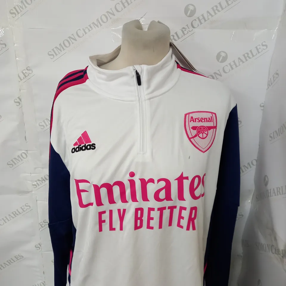 ARSENAL FC 1/4 ZIPPED TRAINING TOP SIZE XL