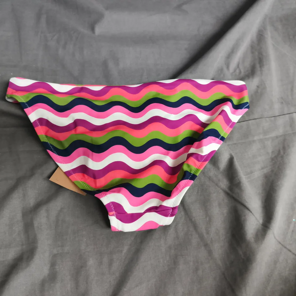 BODEN WOMEN'S BIKINI BOTTOM – MULTICOLOURED WAVE PATTERN - UK 8