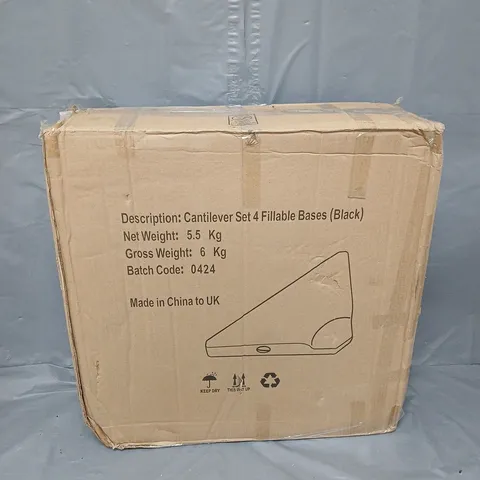 BOXED CANTILEVER SET 4 FILLABLE BASES FOR GARDEN PARASOL