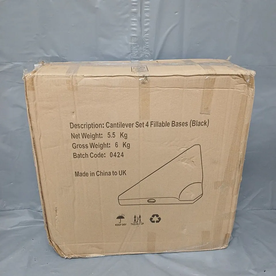BOXED CANTILEVER SET 4 FILLABLE BASES FOR GARDEN PARASOL