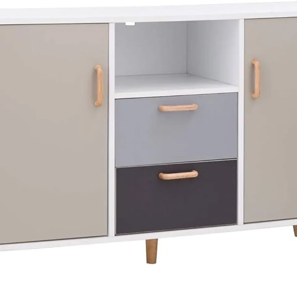 BRAND NEW BOXED GFW DELTA LARGE SIDEBOARD - WHITE+GREY MULTI (2 BOXES)