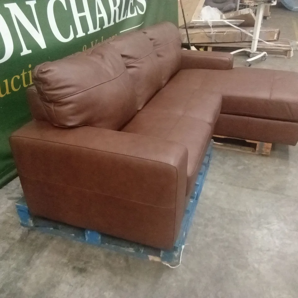 HAMPSHIRE ITALIAN LEATHER LEFT HAND 3 SEATER CHAISE RRP £1699
