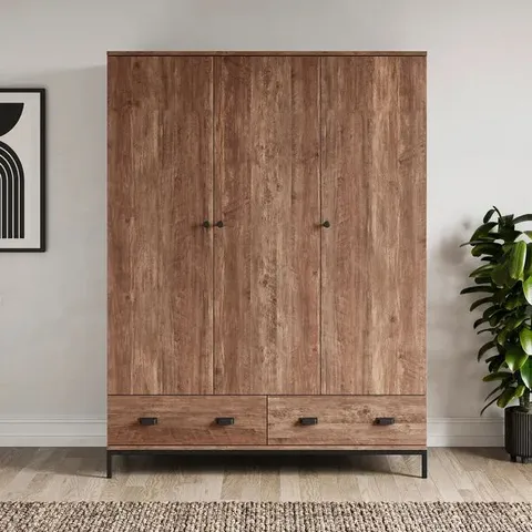 BOXED FULTON TRIPLE WARDROBE - PINE (3 BOXES)