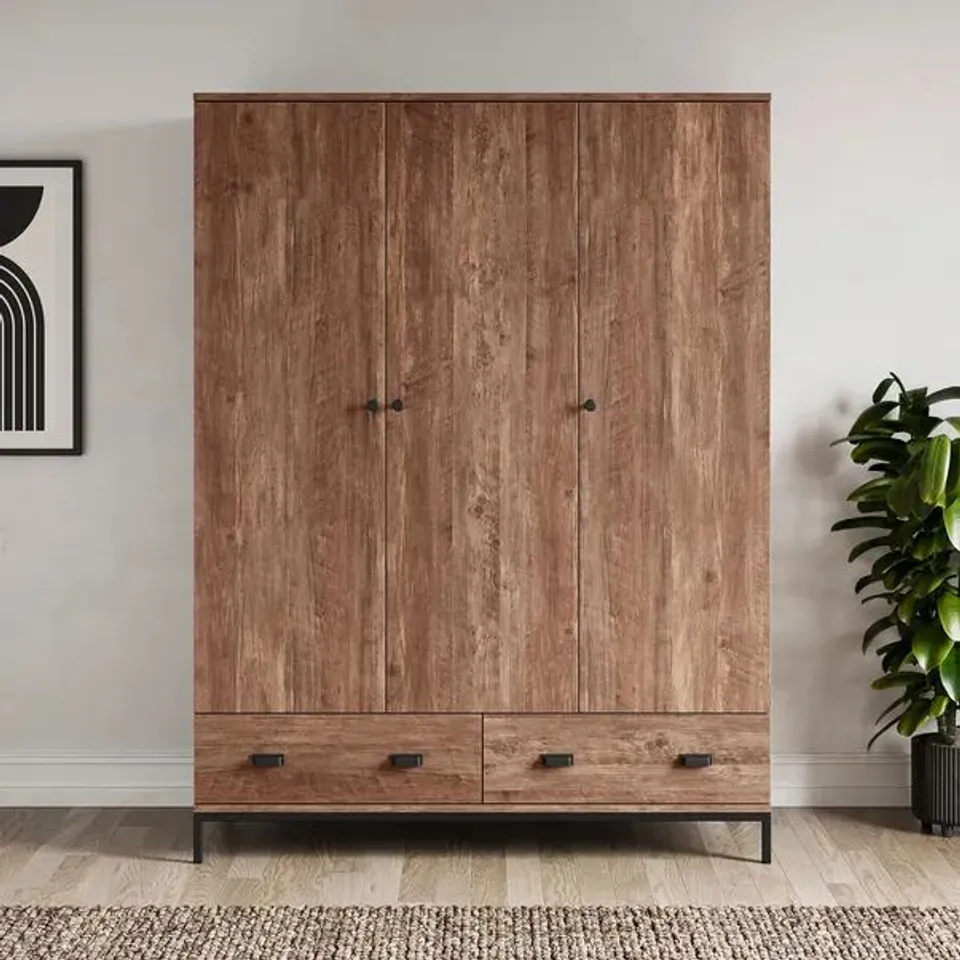 BOXED FULTON TRIPLE WARDROBE - PINE (3 BOXES)
