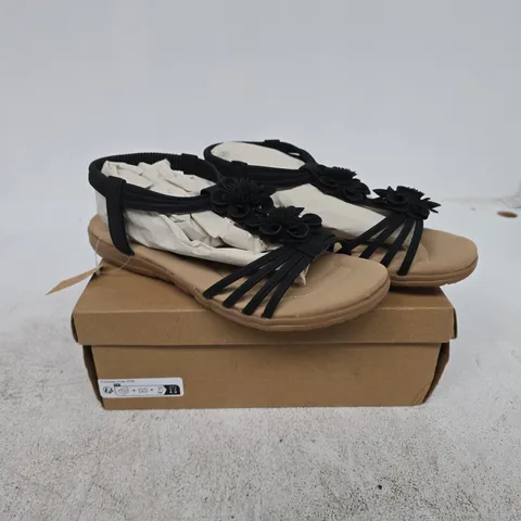 JO & JOE BEGONIA SANDALS – BLACK, UK SIZE 8