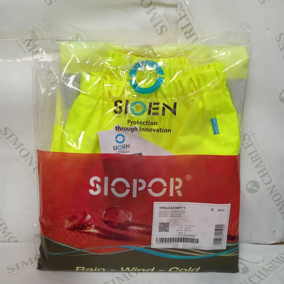 BRAND NEW SIOPOR HIGH VIS YELLOW BITORAY TROUSERS - SIZE S