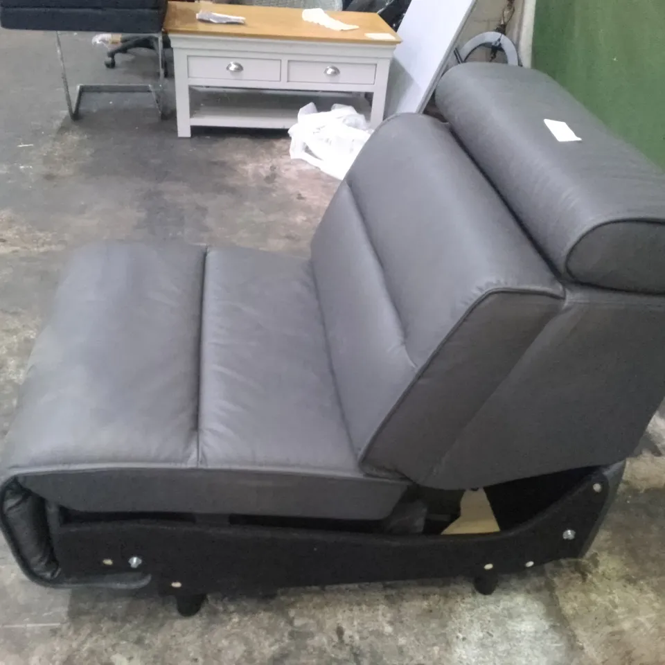 DESIGNER DARK GREY LEATHER ARMLESS SOFA SECTION 