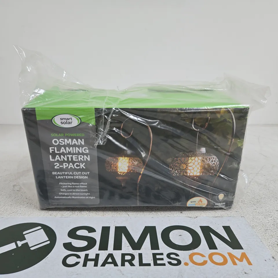 SMART SOLAR SOLAR POWERED OSMAN FLAMING LANTERN 2 PACK