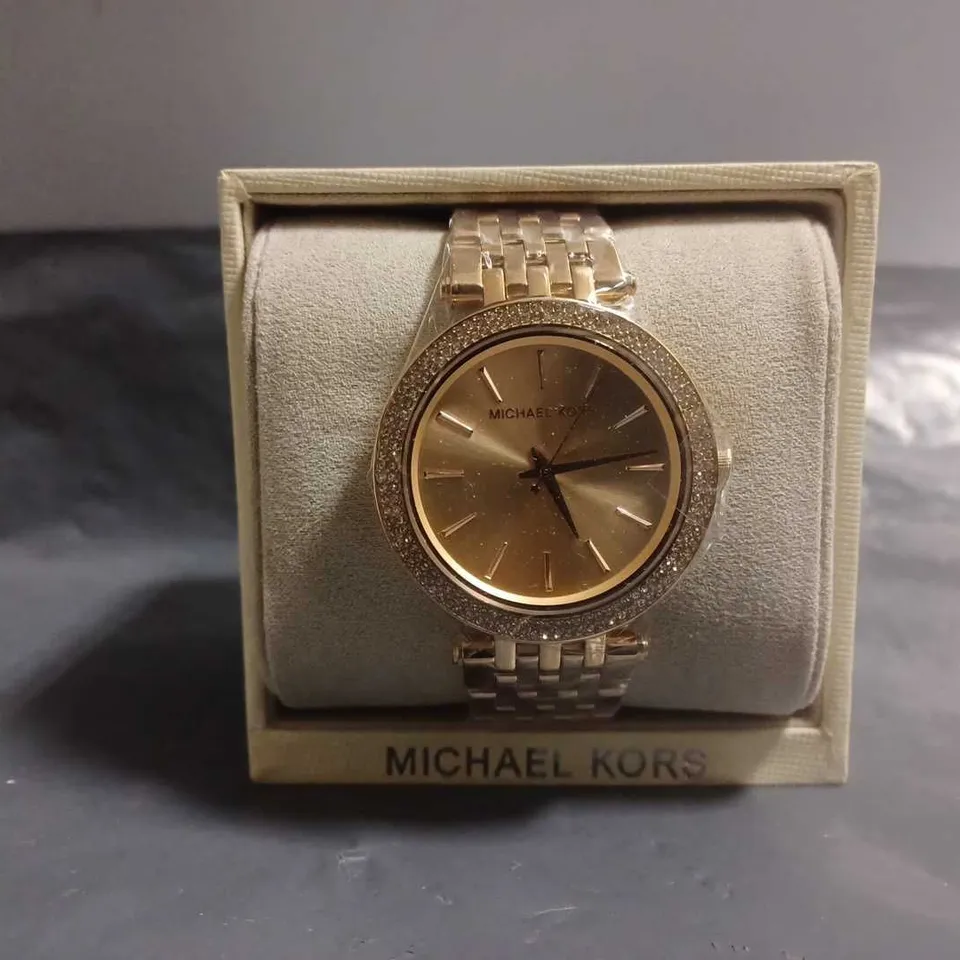 BOXED MICHAEL KORS CLASSIC DIAL ROSE GOLD WATCH