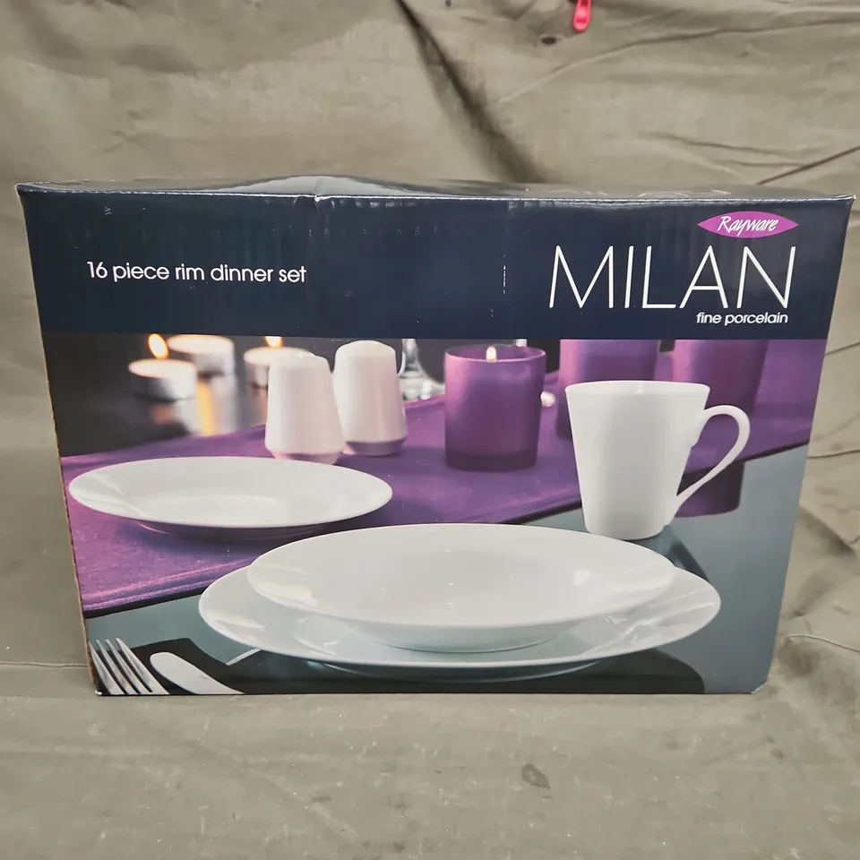 RAYWARE MILAN 16 PIECE RIM DINNER SET - COLLECTION ONLY 