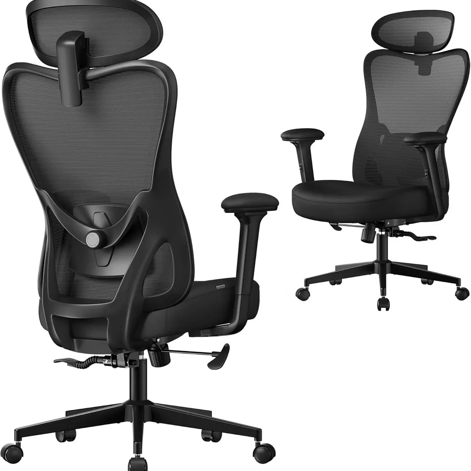 BOXED. SONGMICS ERGONOMIC OFFICE CHAIR - BLACK