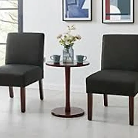 BRAND NEW BOXED PAOLA 2 CHAIRS & SIDE TABLE SET - BLACK (1 BOX)