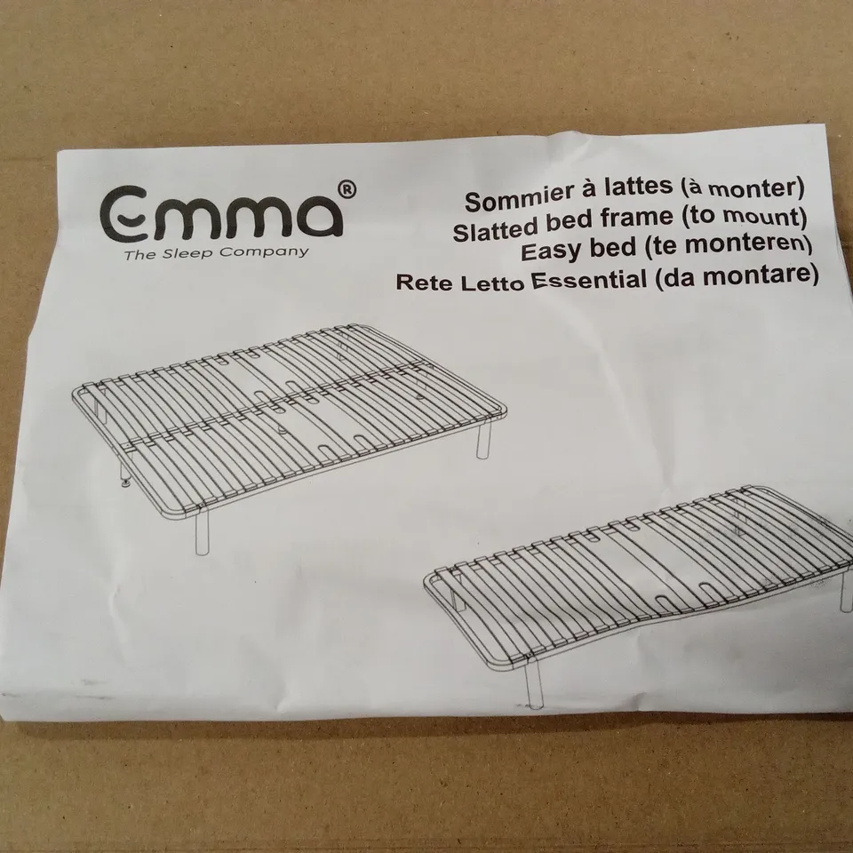 BOXED EMMA SLATTED FRAME BED - 120 x 190cm SMALL DOUBLE