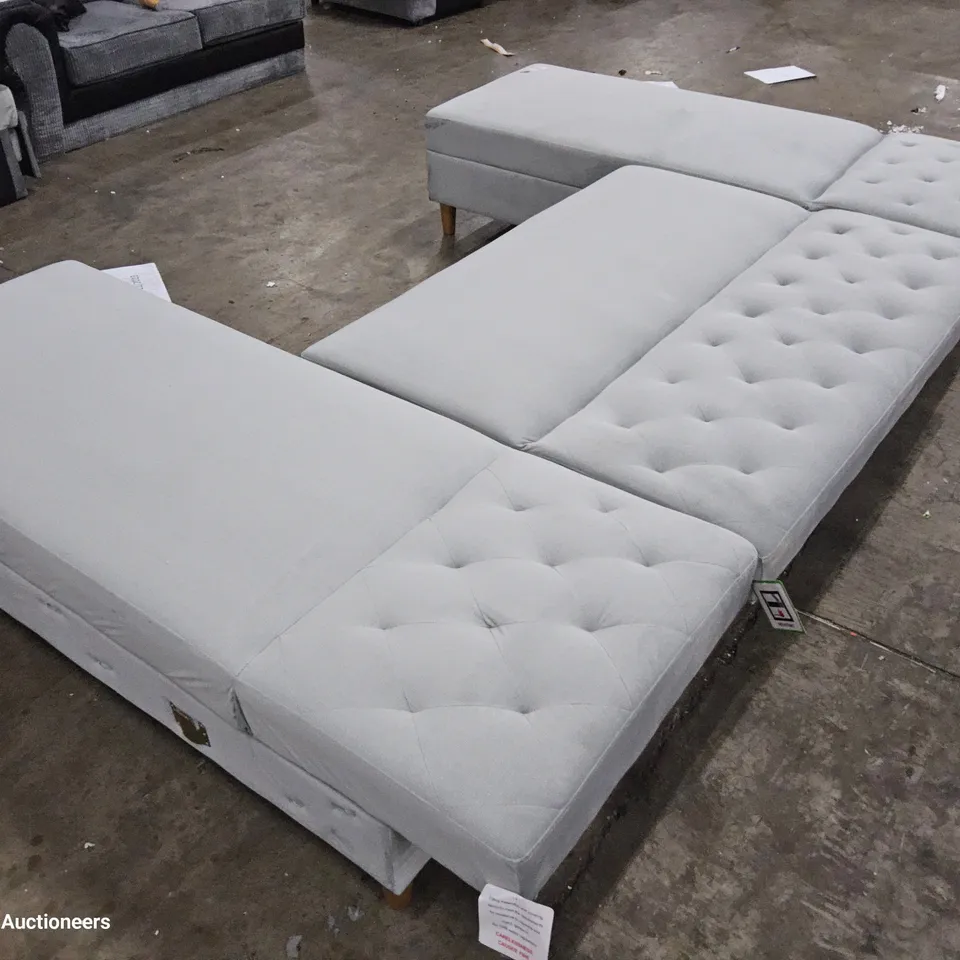 DESIGNER U SHAPED BED SETTEE GREY FABRIC 