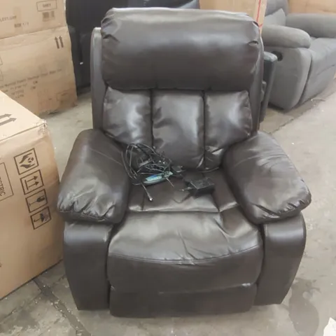 QUALITY DESIGNER FAUX LEATHER ELECTRIC RECLINING ARMCHAIR 