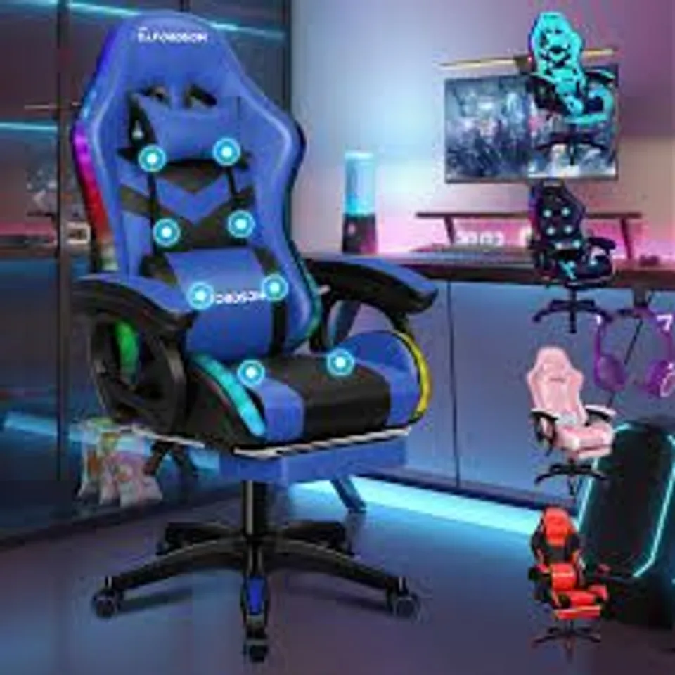 BOXED ELFORDSON GAMING CHAIR BLUE (1 BOX)