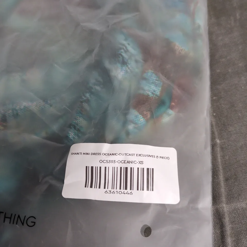 OUTCAST SHANTI MINI DRESS OCEANIC XS 1 PIECE BAGGED