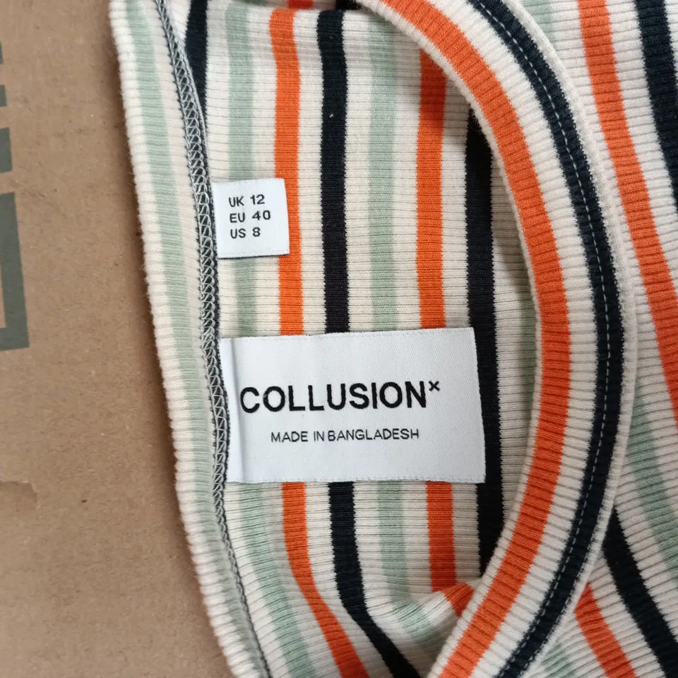 COLLUSION STRIPED KNIT TURTLENECK TOP – UK 12 (WOMEN)