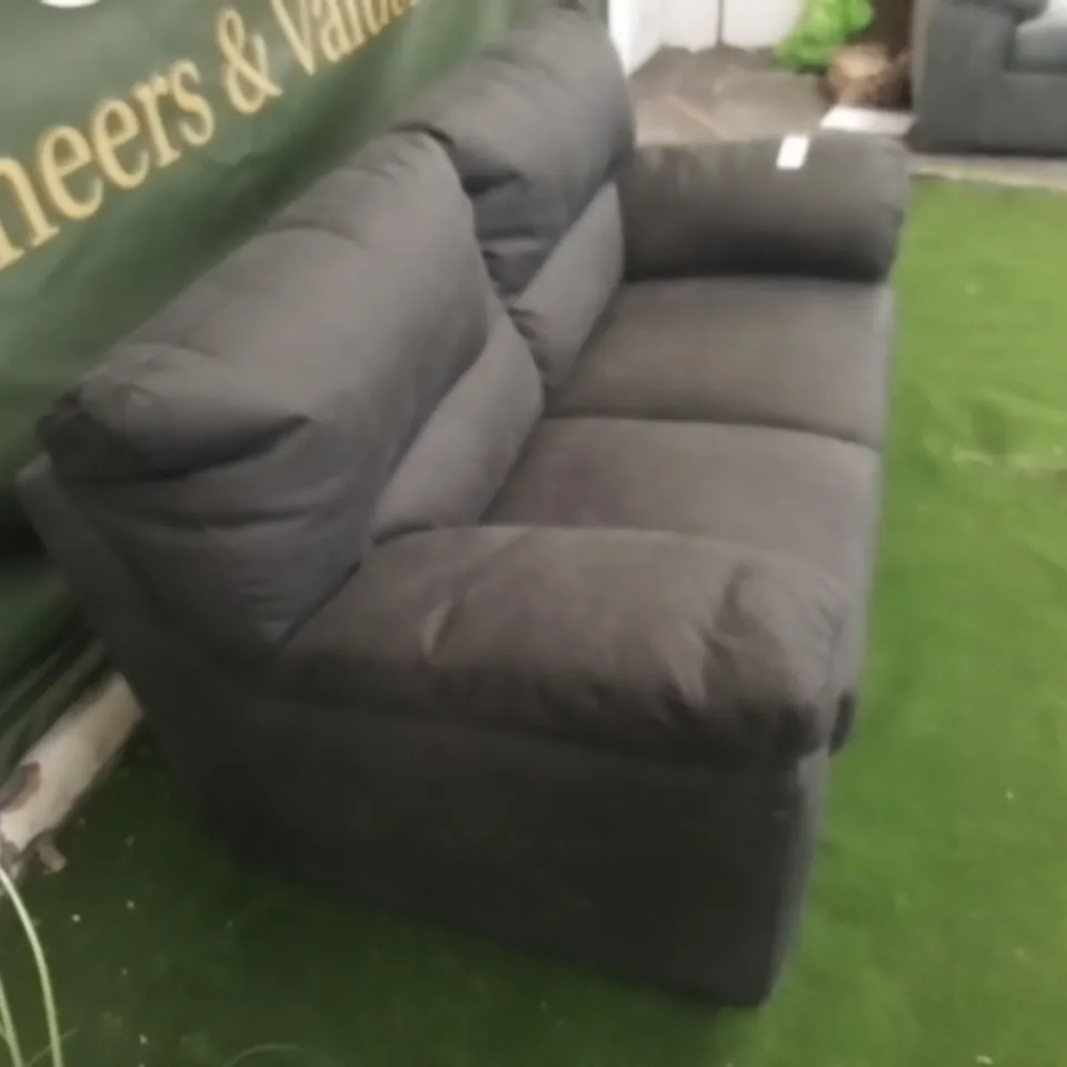 DESIGNER DARK GREY FABRIC TWO SEATER SOFA