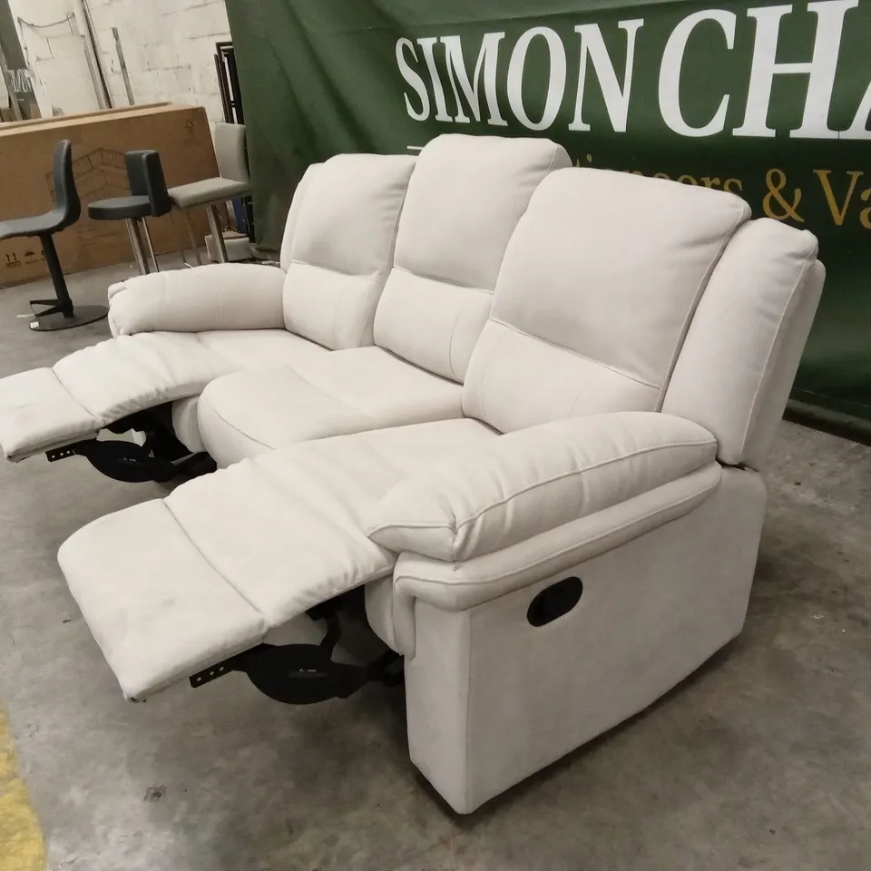 ALBION FABRIC 3 SEATER HIGH BACK MANUAL RECLINER SOFA RRP £749
