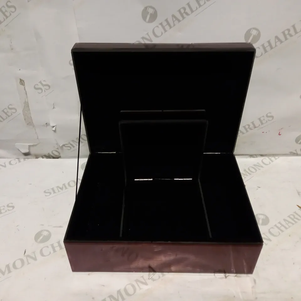 JM BY JULIEN MACDONALD SET OF PAVED MIRROR TRINKET BOX PLUM