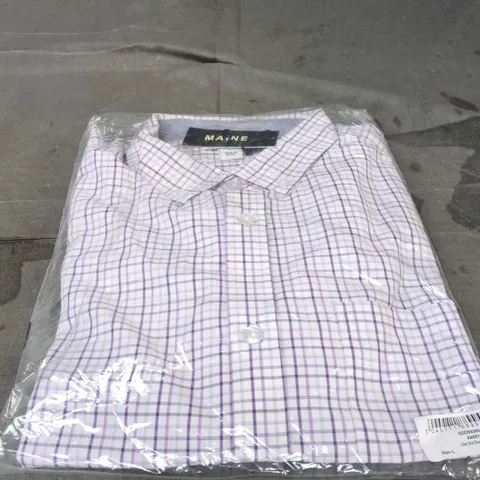 MAINE LILAC GRID CHECK LONG SLEEVE SHIRT LARGE
