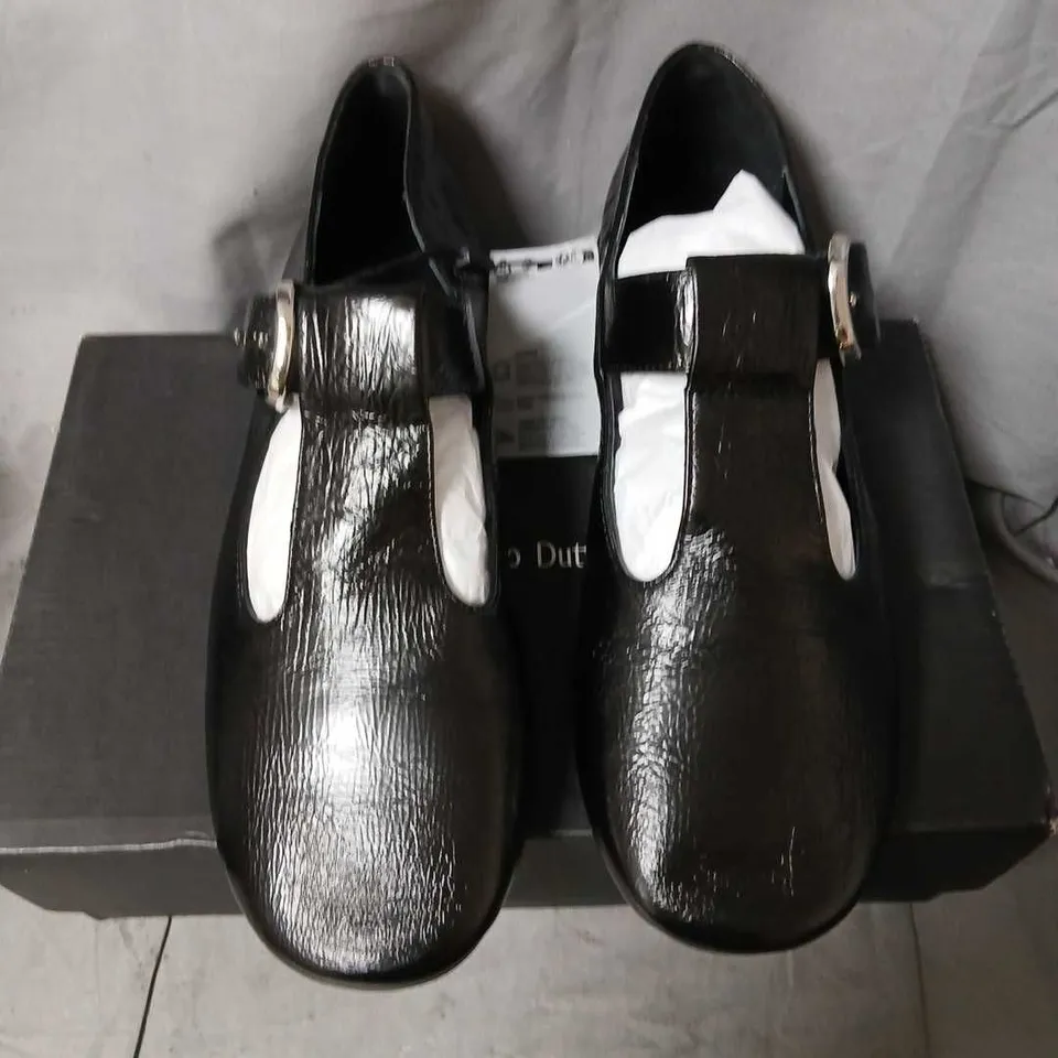 MASSIMO DUTTI BLACK LEATHER BUCKLE-STRAP SHOES – UK 5 (EU 38)