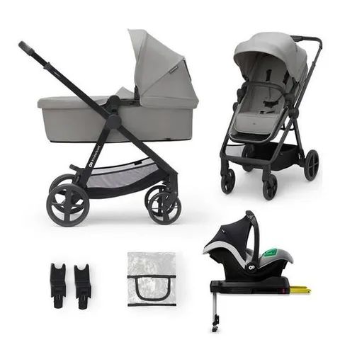 BOXED KINDERKRAFT 4-IN-1 TRAVEL SYSTEM (WITH MINK PRO I-SIZE CAR SEAT AND AN ISOFIX BASE) - GREY (1 BOX)