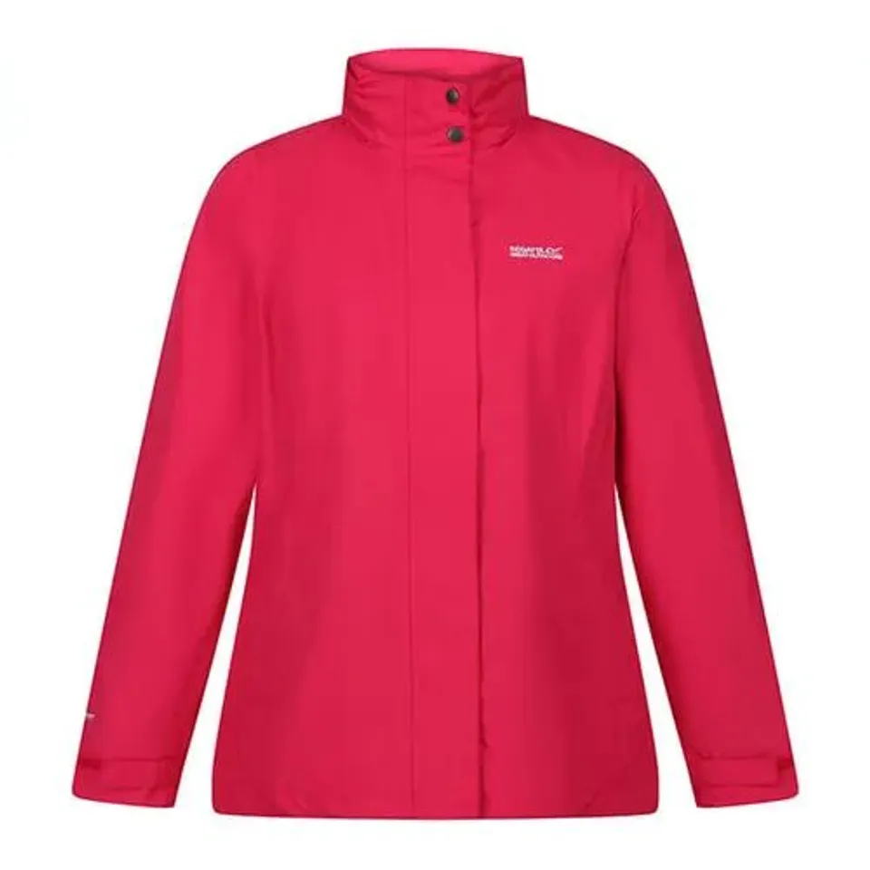 REGATTA WOMENS DAYSHA LIGHTWEIGHT WATERPROOF JACKET - PINK POTION - UK SIZE 12