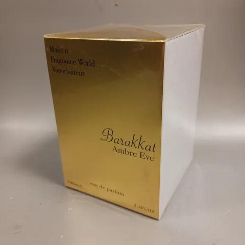 BOXED AND SEALED MAISON FRAGRANCE WORLD VAPORISATEUR BARAKKAT AMBRE EVE EAU DE PARFUM 100ML