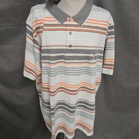 GUINNESS SHHORT SLEEVE POLO SHIRT IN PEWTER STRIPE SIZE 4XL