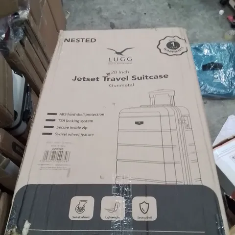 BOXED LUGG 28INCH JETSET TRAVEL SUITCASE GUNMETAL 