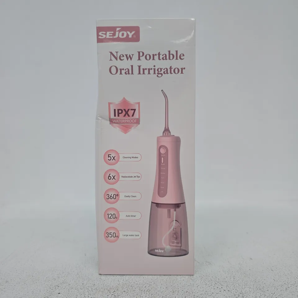 SEJOY NEW PORTABLE ORAL IRRIGATOR – PINK, BOXED