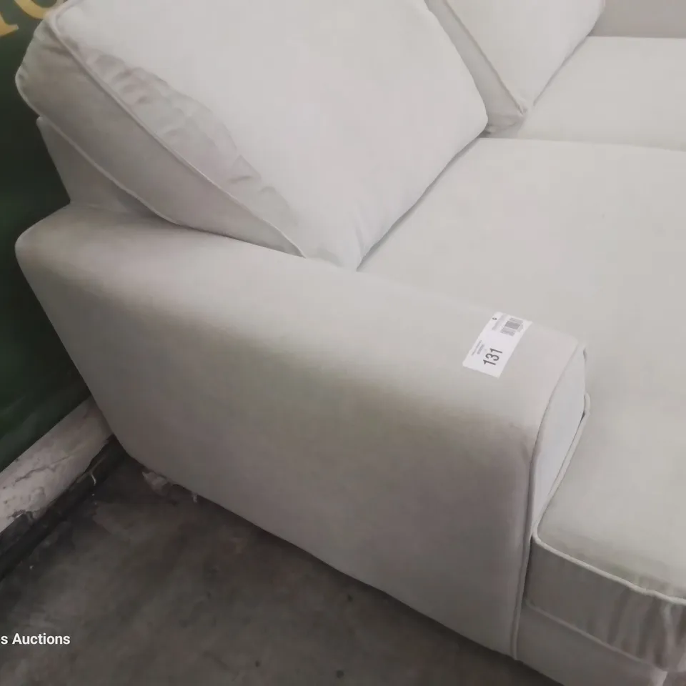 DESIGNER TWO SEATER SOFA SILVER FABRIC