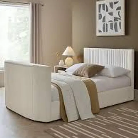 BOXED PRENT DOUBLE TV BED - IVORY (4 BOXES)
