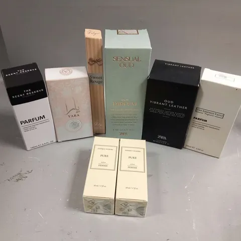 APPROXIMATELY 10 ASSORTED BOXED FRAGRANCES TO INCLUDE; ZARA, YARA, THE SCENT RESERVE AND FEDERICO MAHORA
