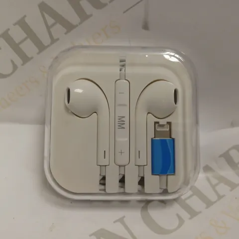 WHITE WIRED EARBUDS WITH LIGHTENING CONNECTION