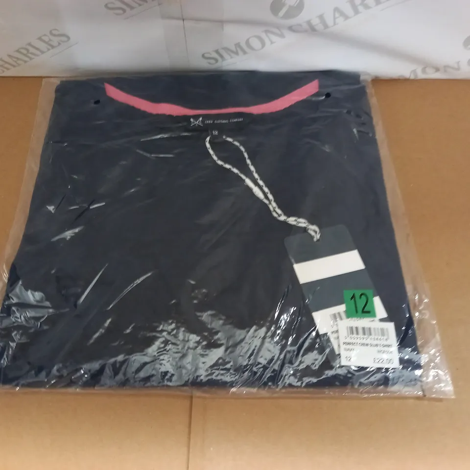 CREW CLOTHING NAVY SLUB T-SHIRT - 12