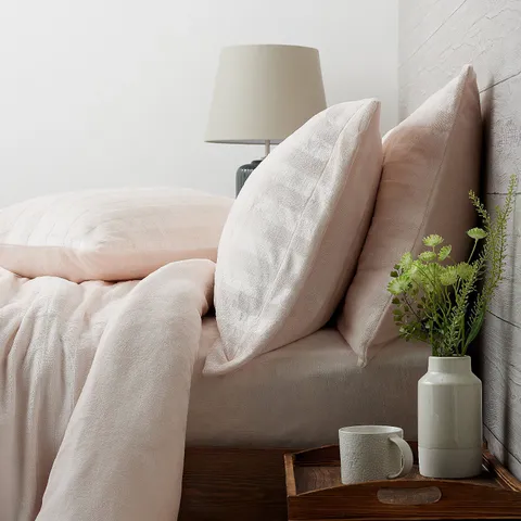 COZEE HOME EMBOSSED VELVETSOFT DUVET SET - PINK - KING SIZE