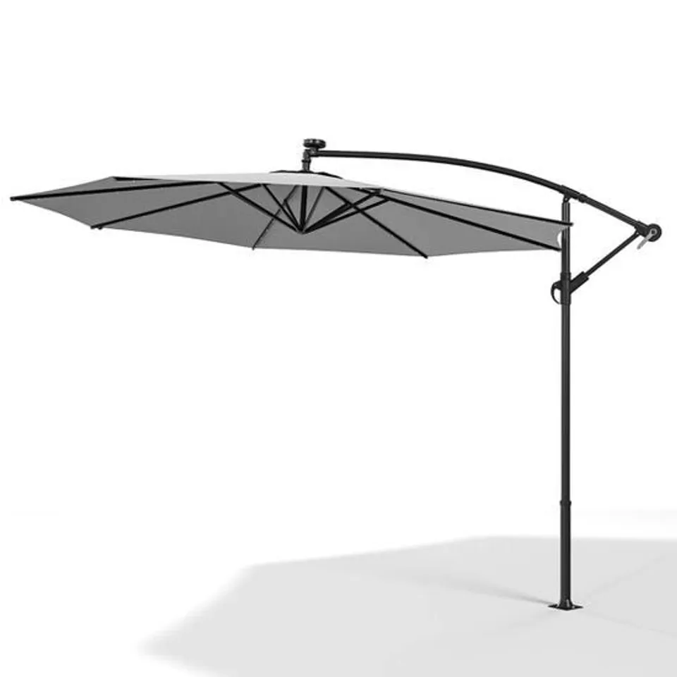 BOXED BREEINS GREY 32 LED CRANK AND LIFT PARASOL